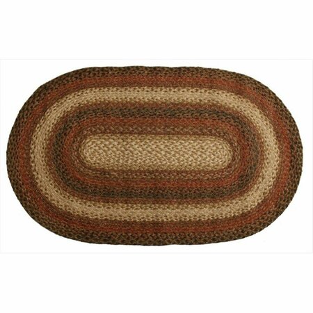HOMESPICE DECOR Russet Hudson Jute Braided Rugs - Placemats - Oval - set of 4 594044